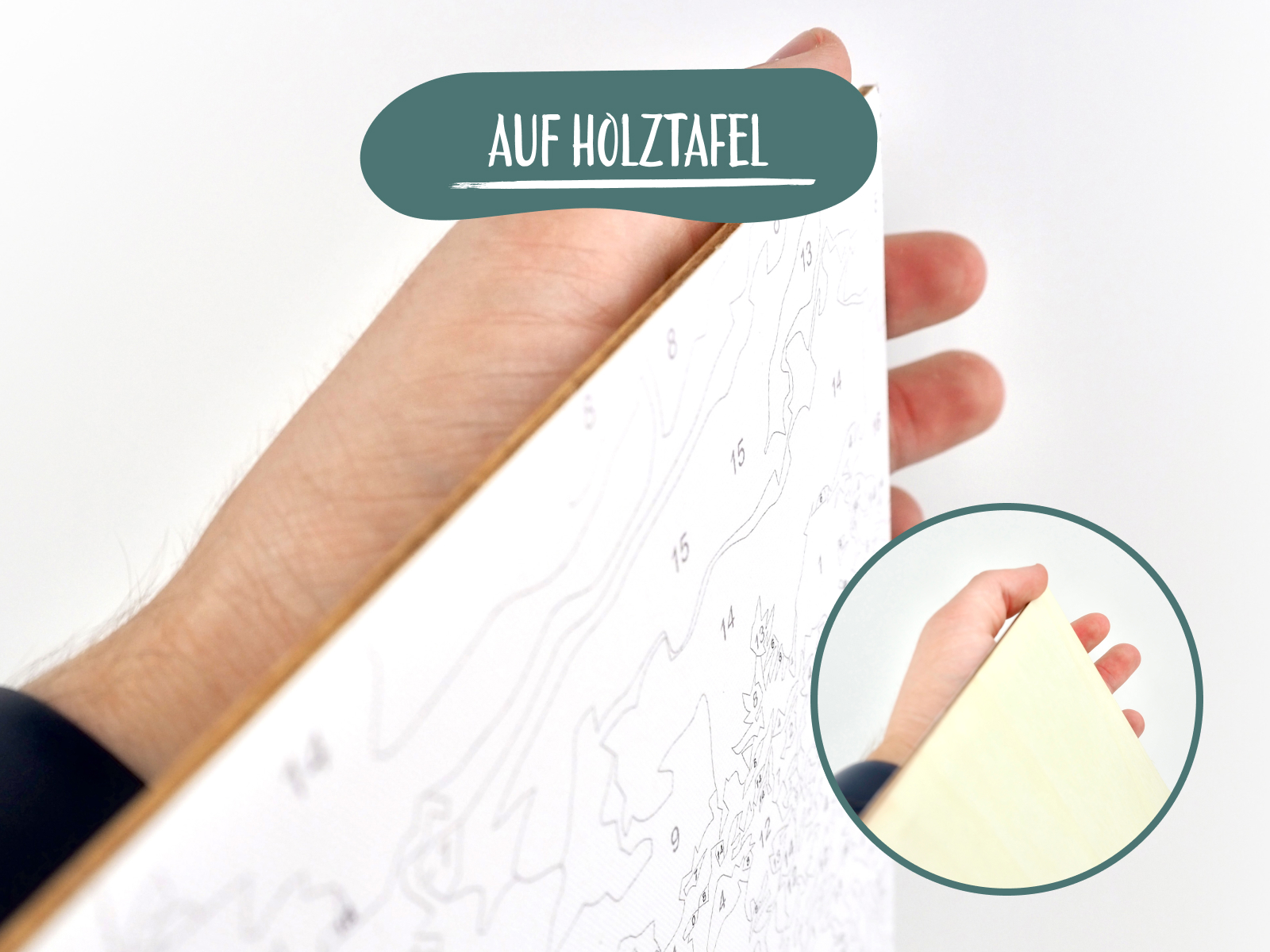 on a wooden board DE